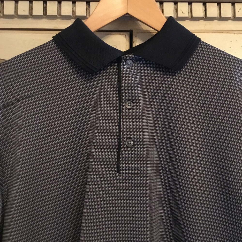 PGA Tour Men’s Navy Striped Golf Shirt Size L - Picture 4 of 4